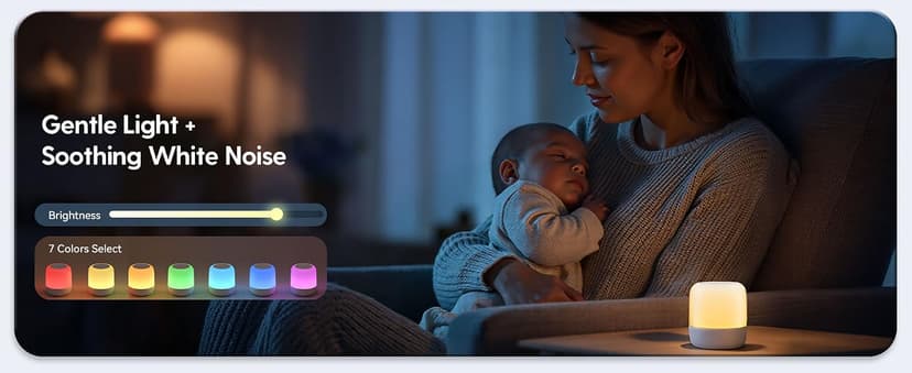 20 Non-Looping Sounds, USB-C Rechargeable, Auto-Off Timer, Last-Setting Memory, Compact Pocket Design Babelio Pocket Glow White Noise Machine for Travel, 9-Color Light B0FX4P8BT3