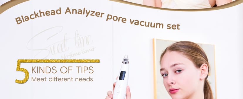 Blackhead Remover Pore Vacuum, Pore Cleaner for Face with 5 Attachments & 3 Suction Levels, USB Rechargeable Facial Blackhead Extractor Tool for Women & Men (Pearl White)