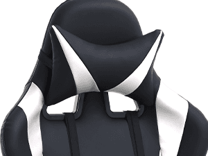 Gaming Chair Office Chair High-Back Ergonomic Video Game Chairs for Kids Teen Adult Height Adjustable Reclining Computer Chair with Lumbar Support Armrest Headrest Game Chair - White