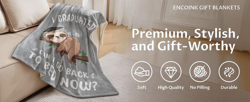 College Graduation Gifts, 2026 Grad Gifts for Master Degree, High School, PHD, Sloth Blanket,Graduation Decorations(50 * 60) Funny Graduation Gifts for Women, Her & Him, Practical Throw B0FQ5LJZVP