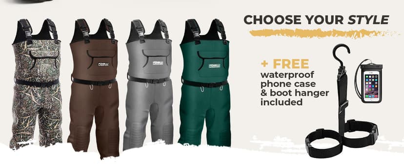 Foxelli Chest Waders, Waterproof 4mm Neoprene Hunting & Fishing Waders for Men & Women with Boots