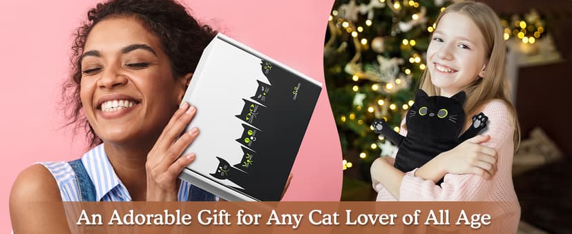 Microwave Heating Pad for Pain Relief, 17" x 9" Microwavable Heating Pads for Cramps, Back Pain, Neck Shoulder, Muscles, Knee, Joints, Natural Heat Pack Moist Heat, Black Cat