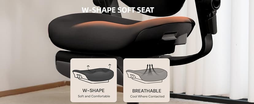CabLady S2 Petite Office Chair for Women & Small Frames - 330lb Capacity, 4D Adjustable Lumbar/Headrest, Flip-Up Arms & Footrest, Ergonomic Desk Chair