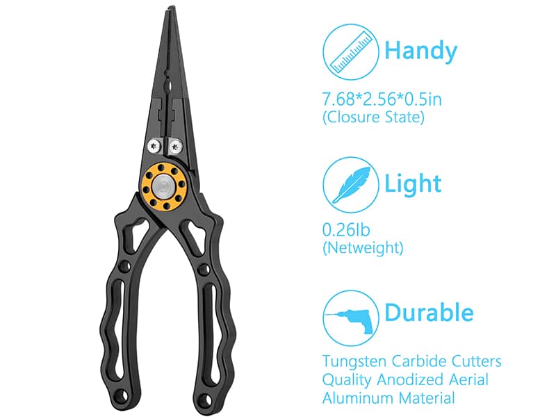 ZACX Fish Lip Gripper Pliers - Upgraded Muti-Function Hook Remover and Split Ring Pliers for Fly Fishing, Ice Fishing, Fishing Gear - Gift for Men (Package B)
