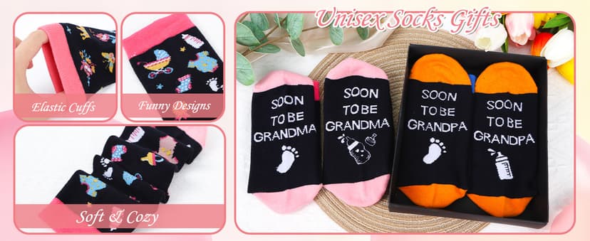 New Parent Grandparent Socks First Time New Mom Dad Grandma Grandpa to be Christmas Mother's Father's Day Gift