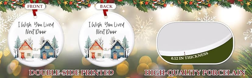 Friend Gifts for Women Friendship, Christmas Ornament - Christmas, Birthday Gifts for Women, Long Distance Friends, BFF, Work Besties Gift Ideas - Christmas Tree Decoration Ceramic Ornament