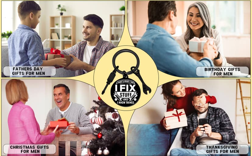 Cool Mechanic Gifts for Men Unique Maintenance Man Gifts for Him Handyman Construction Worker Carpenter Machinist Dad Keychain Thoughtful Christmas Birthday Fathers Day Presents