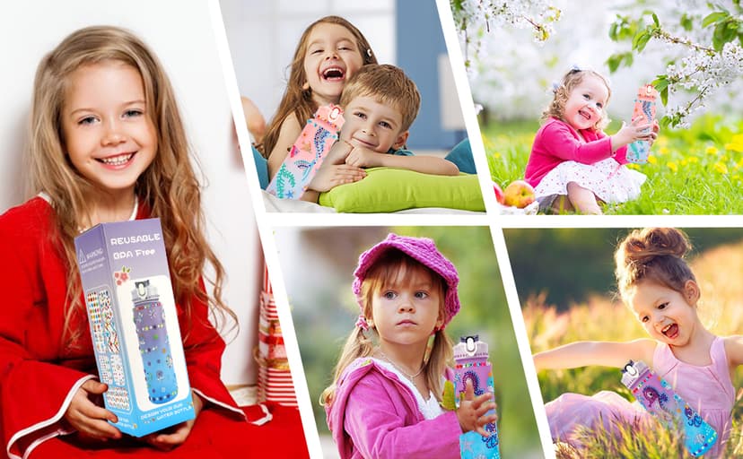 muyurra Christmas Gift for Girls Decorate Your Own Water Bottle Kits for Girls Age 4-12, Girl Water Bottle DIY Arts and Crafts Kits Supplies Christmas Birthday Gifts for Girl 4 5 6 7 8 9 10 Year Old