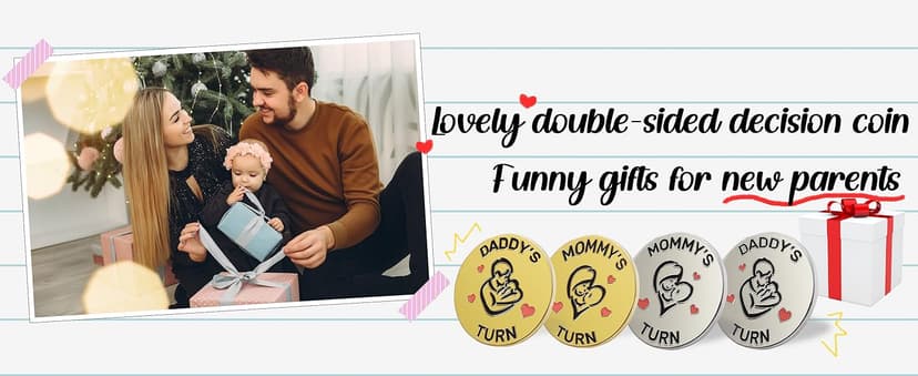Lovely New Parent Decision Coin as New Parents Gifts for Couples, Double-Sided Coin as New Baby Gifts, Funny Gifts for New Mom Dad
