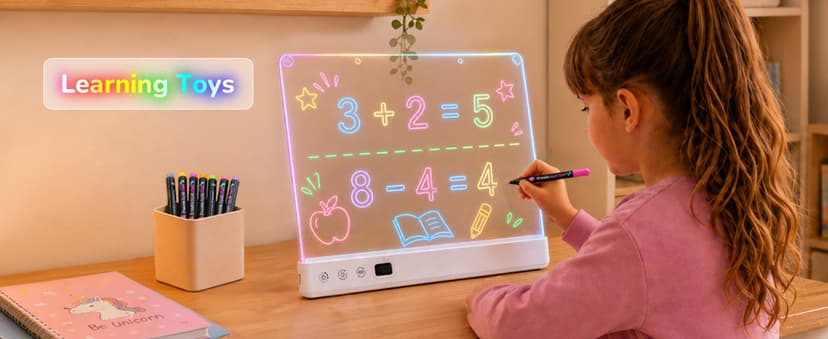 Aullsaty 16.5-Inch LED Drawing Board for Kids, Rechargeable Light Up Dry Erase Board with 16 Light Effects, 7 Markers and Tracing Kit, Birthday or Christmas Gift for Boys and Girls Ages 3-12 B0H7HFPLFM