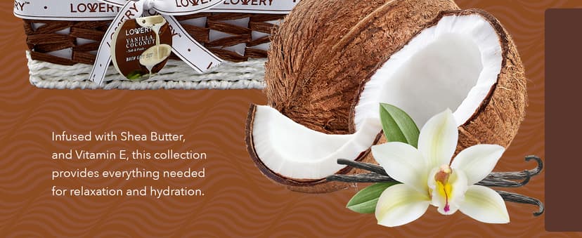Gifts For Women Gift Basket for Women– 9 Piece Set of Vanilla Coconut Home Spa Set, Includes Fragrant Lotions, Extra Large Bath Bombs, Coconut Oil, Luxurious Bath Towel & More