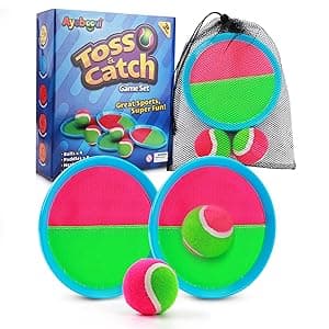 Ayeboovi Toss and Catch Ball Game Outdoor Toys for Kids Yard Games Beach Toys Outside Games for 3 4 5 6 7 8 9 10 Year Old Boys Girls (Upgraded)