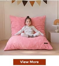 MAXYOYO Kids Bean Bag Chair, Floral Shaped Bean Bag Sofa, Plush Faux Fur Toddler Couch with Petal Backrest for Boys Girls, Stuffed Cozy Sofa for Nursery, Bedroom, Pink
