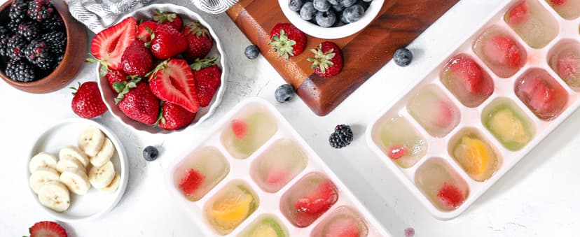 DOQAUS Ice Cube Tray with Lids - 4 Pack Stackable Silicone Ice Trays for Freezer, BPA & LFGB Safe, Easy Release for Kitchen, RV, Cocktail, Coffee, Soup & Food