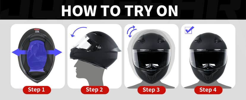 Full Face Motorcycle Helmet WS-607 DOT Approved Motorbike Racing Street Bike Helmets for Adults with Visor