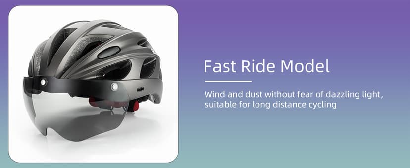 ROCKBROS Bike Helmet for Adult Men Women with Suggested Fit 58-65cm, Detachable Magnetic Goggles & Sun Visor, Lightweight with Adjustable Side and Chin Strap, Suitable for Myopia Glasses