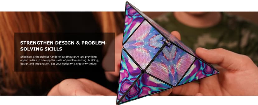 Shashibo Shape Shifting Box - Award-Winning Fidget Toy w/ 36 Rare Earth Magnets - Fidget Cube Transforms Into Over 70 Shapes, Sensory Toy Gift for Kids, Teens, and Adults (Spaced Out)