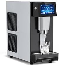 Commercial Nugget Ice Maker Machine, 100Lbs/24H Pellet Chewable Ice, 3-IN-1 Nugget Ice Maker with Ice & Water Dispenser, Self-Cleaning Countertop Stainless Steel Ice Machine for Business, Office,Party