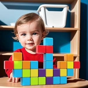 Sensory & Montessori Toys for Boys & Girls 1 2 3 Years Old, Toddler Travel Toys, Magnet Toys for Kids Birthday Gifts (12 PCS) Magnetic Building Blocks Large, 1.65 inch Stacking Cubes for Toddlers B0CHJTD1FS