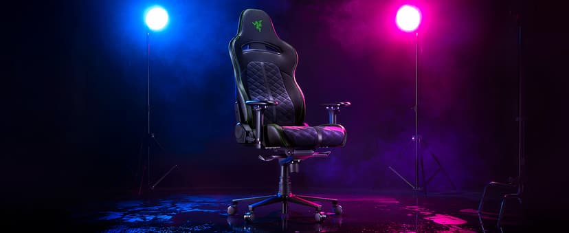 Razer Enki Gaming Chair: All-Day Comfort - Built-in Lumbar Arch - Optimized Cushion Density - Dual-Textured, Eco-Friendly Synthetic Leather - Reactive Seat Tilt & 152-Degree Recline - Black/Green