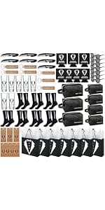 60Pcs Groomsmen Gifts Groomsmen Proposal Box with Shot Glasses Socks Sunglasses PU Leather Toiletry Bag Bottle Opener Can Cooler Groomsman Gifts for Wedding Groomsmen Best Man Gift (60, Brown)