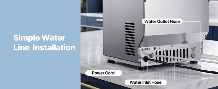 VEVOR Commercial Ice Maker Machine, 265 lbs/24h with 85 lbs Storage Capacity, Built-in/Freestanding/Under Counter, Stainless Steel Ice Maker with LED Display & Self-Cleaning, for Home Bar Restaurant