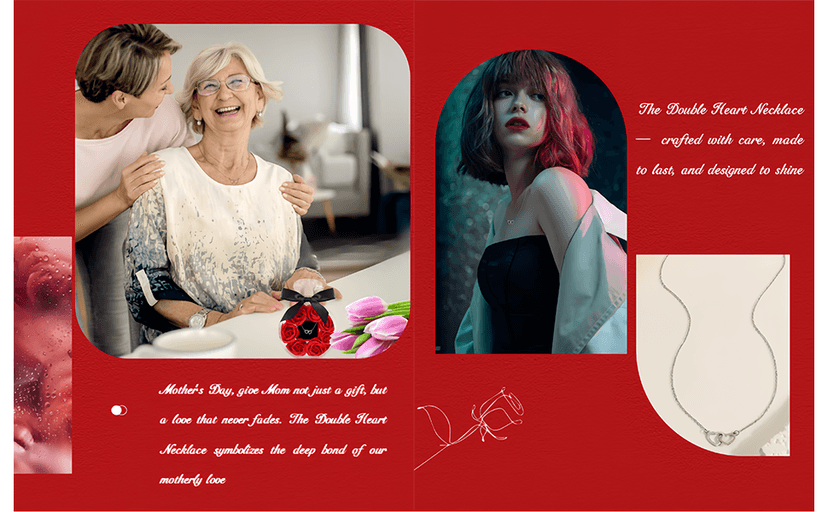 Preserved Rose with Heart Necklace Gift Artificial Flower Valentines Mothers Day for Girlfriend Mom Birthday Anniversary Personalized Romantic Gifts(Red)