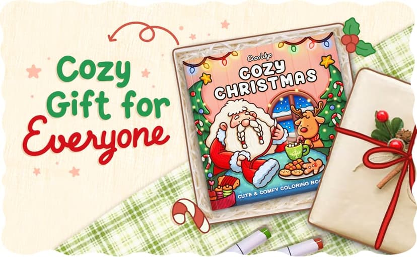Cozy Christmas: Coloring Book for Adults and Kids (Cozy Spaces Coloring)