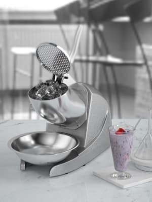 OKF Ice Shaver Prevent Splash Snow Cone Machine, Electric 3 Blades Shaved Ice Machine, 380W Ice Shaver Machine, 286lbs/hr Ice Crushers for Home Use, Ice Crusher with Free Ice Pick (Silver)