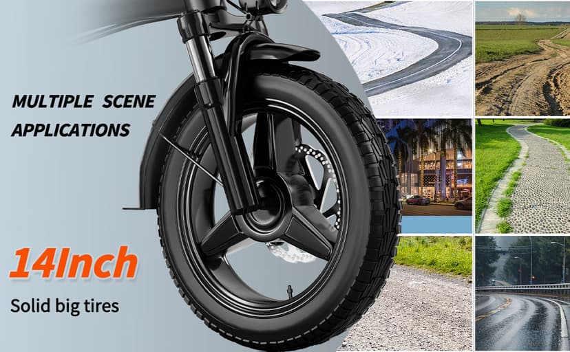 Folding Electric Bike for Adults, 500W Motor 25MPH & 35Miles Long Range, 14” Mini E-Bike with Removable 48V 576Wh Battery, UL Certified Electric Bicycle for Commuting & Teens