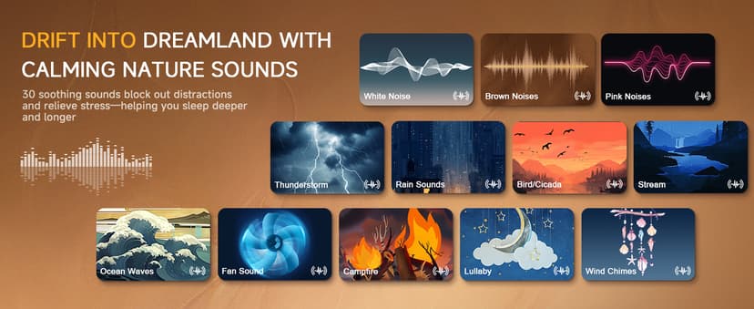 Geuuap Sunrise Alarm Clock White Noise Sound Machine for Bedroom | Natural Wake-Up Light with 30 Soothing Sleep Aids, Bluetooth Speaker, Dimmable Clock, Screen-Free Design for Baby Adults Kids-Khaki