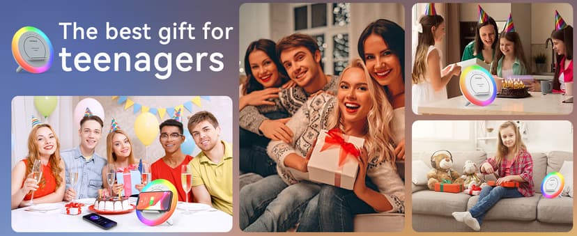 Bluetooth Speaker with Lights, Wireless Charging Speaker, Best Birthday Gift Ideas Teenage,Applicable for Bedroom/Teen Girl Gifts/Please use The Original Adapter(5W Wireless Charging)
