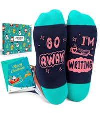 Book Lover Gifts - Funny Reading Teacher Socks for Readers Women Men With Greeting Card