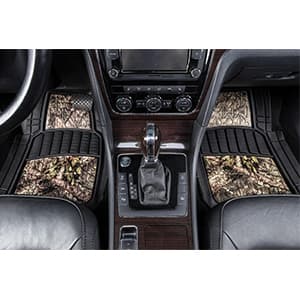 Mossy Oak Camo Trimmable Floor Mats - All Weather Protection - Trim to Fit for Car, SUV, Van, Trucks - Official Licensed Product (4 Pcs)