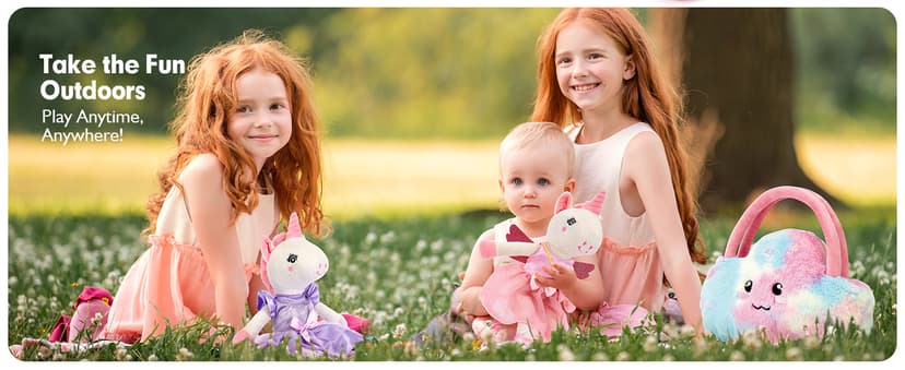 Ballet Dress up Doll with Plush Bag, 4 Year Old Girl Birthday Gifts 5 Year Old Kids Present, Airplane Travel Soft Plush Unicorns Toys for Girls Age 4-6, Ballerina Doll Stuffed Animal Girl Toy 4-5 B0DJQQY2YM