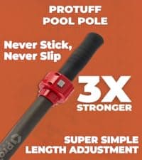 ProTuff 22" Pool Brush Head – Comes Sturdy Bristles, Tough on Algae, Dirt & Grime – Cleans 3X Faster – Extra-Wide Pool Scrubber Brush with Pole Attachment Option