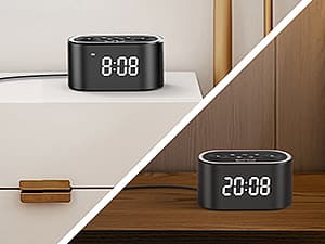 Reacher Digital Alarm Clock & White Noise Sound Machine, 21 Soothing Sounds, 7 Wake Up Sounds, 8 Night Lights, 32-Level Volume, 9 Sleep Timer, Memory Function for Adult, Kid, Bedside, Bedroom