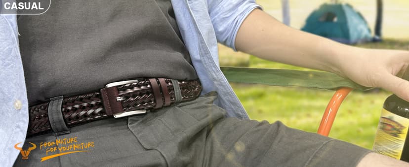 BULLIANT Men Belt 2Pack,Braided Woven Leather Belt For Men Golf Casual Jeans 1 3/8"