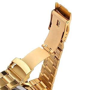 FANMIS Classic Mens Skeleton Automatic Mechanical Watches Luxury Carving Flower Craft Watch with Stainless Steel Waterproof Bracelet Wrist Watch