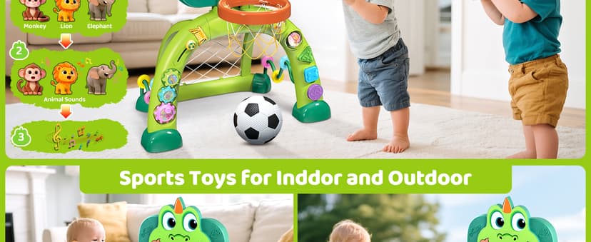 Boy Girl Toys for 12-18 Months with Sound Music, Interactive Learning Birthday Gift for Kids Marstone Toddler Basketball Hoop Soccer Goal Activity Toy for 1-3 Years Old B0FF9X3J72