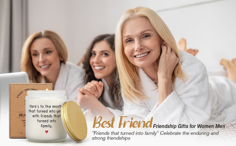 Friendship Gifts for Women Birthday, 50th 60th 70th 1955 Best Friend Birthday Gifts for Friends Female, Candles for Friends, Unique Thank You Gift to Friend Male Bestie BFF Coworker Woman Men Her Him