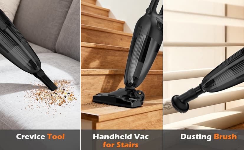 Zefiro 600W 28kpa Small Corded Stick Vacuum,16Ft Corded Handheld Vacuum Cleaners for Home, Hard Floor, Carpet, Pet Hair,Dorm,RV