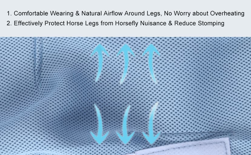 Gallopoff Fly Boots for Horses Set of 4, Non-Slip Horse Fly Boots, Comfy Airflow Mesh, No More Stomping & Horsefly Nuisance Green Full