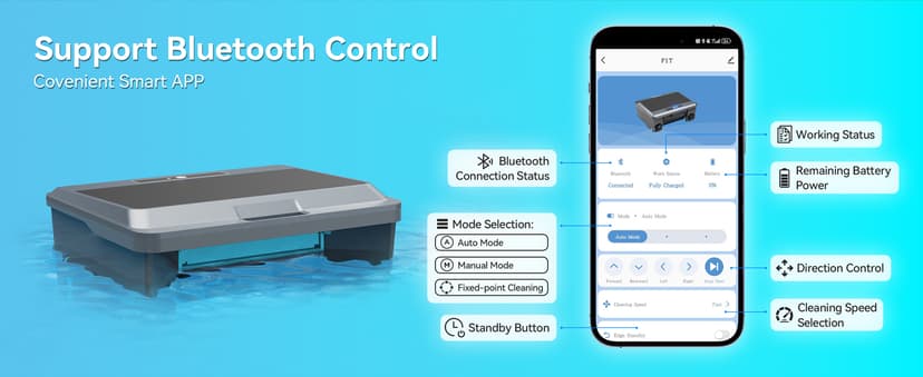 2026 Upgraded F1T Solar Powered Robotic Pool Skimmer Surface Cleaner with APP Support Dual Charging Options Smart Obstacle Avoidance 24/7 Continuous Cleaning Ideal for Above Ground Pool Gray