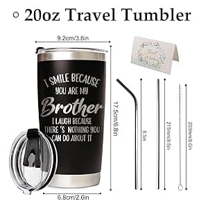 Brother Gifts - Christmas, Birthday, Father's Day Tumbler Coffee Cup from Sister