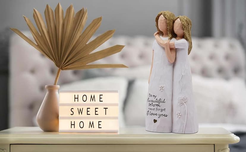 Birthday Gifts for Mom,Mother of The Bride Gift,Christmas Mothers Day,Mother Daughter Statue Mom Birthday Gifts from Daughter,Gifts for Mom Hand-Painted Figurines B0D9QCPWTW
