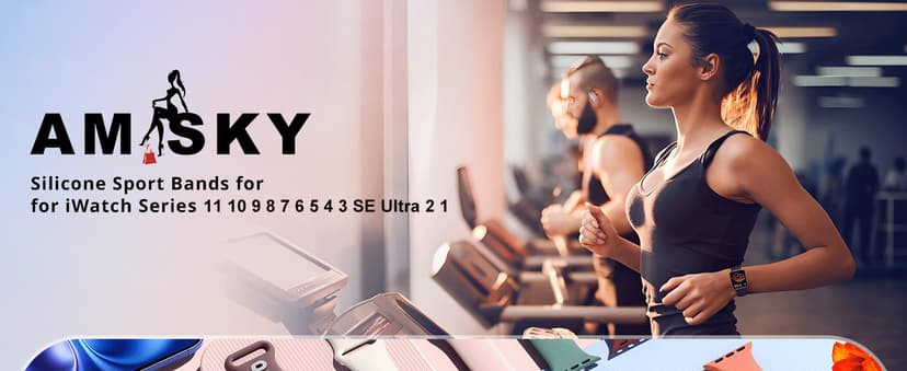 6 Pack Sport Bands Compatible with Apple Watch Band 38mm 40mm 41mm 42mm 44mm 45mm 49mm 46mm,Silicone Waterproof Strap for iWatch Apple Watch Series 11 10 9 Ultra 8 7 6 5 4 3 2 1 SE Women Men