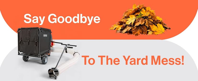 SuperHandy Towable Leaf and Lawn Vacuum – 180 Gal Collection, 15HP Electric Start Engine, Serrated Impeller, Pin-Hitch, One-Hand Dump, 13 in. Wheels