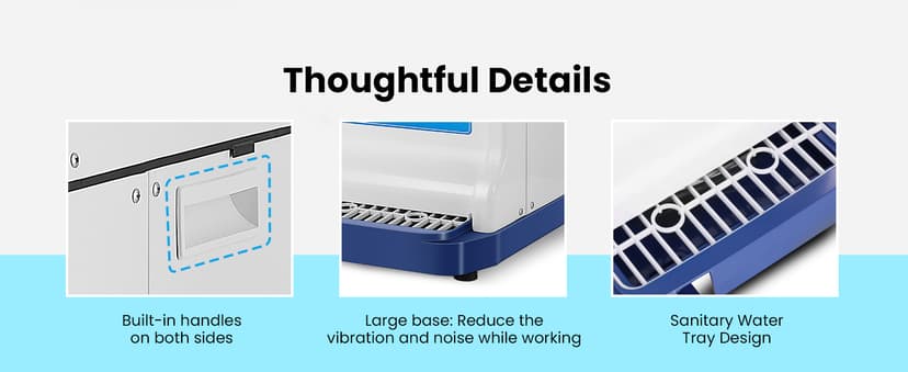 VIVOHOME Electric Ice Crusher Shaver Snow Cone Maker Machine 265lbs/hr for Home and Commercial Use Blue