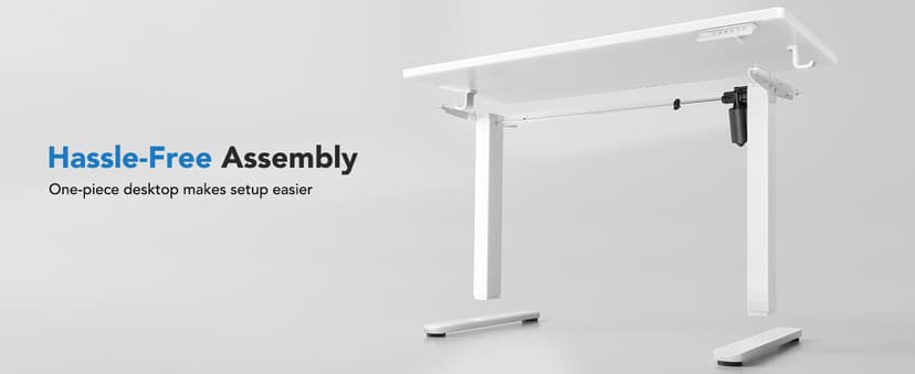 HUANUO Electric Standing Desk, Whole Piece Desktop, Adjustable Height Computer Desk, 4 Height Memory Settings, Sit Stand Up Desk for Home Office, 60" x 24", Light Vintage